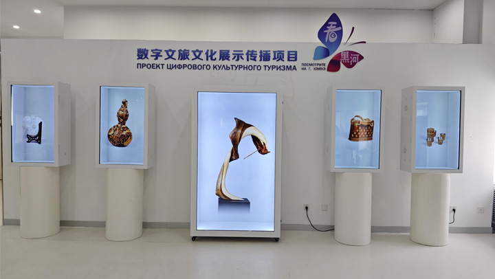 OLED透明展示柜在文旅展示館的應用